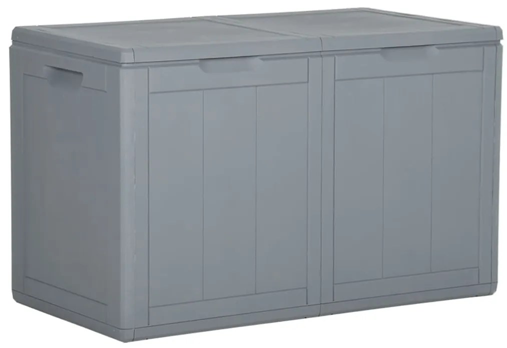 vidaXL Cutie de depozitare pentru grădină, gri, 180L, aspect de lemn din PP