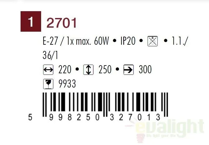 Aplica de perete clasica Marian 2701RX