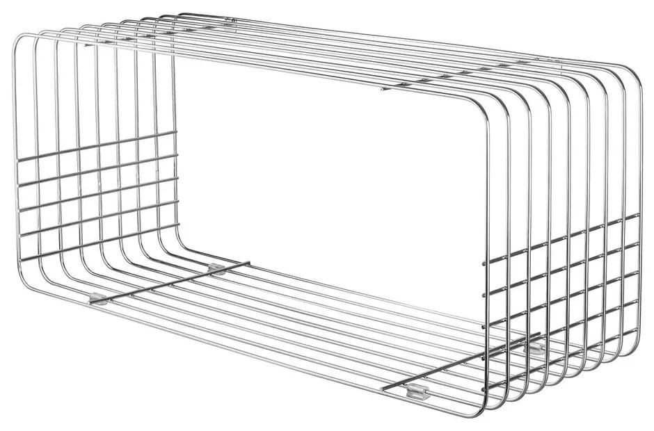 Bibliotecă de perete argintiu-lucios din metal 70x30 cm Wire – Mette Ditmer Denmark