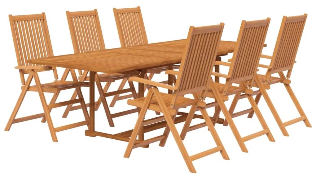 Set mobilier de gradina, 7 piese, lemn masiv de acacia Dreptunghiular, 7