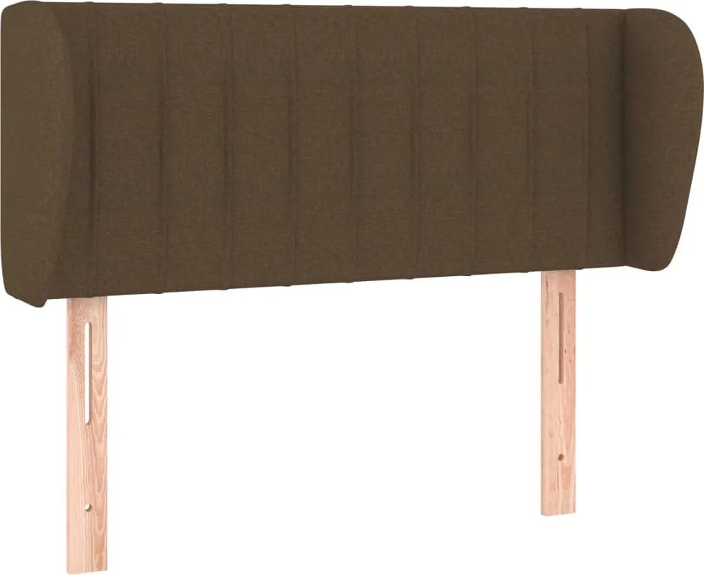 vidaXL Tăblie de pat cu aripioare maro închis 103x23x78/88 cm textil