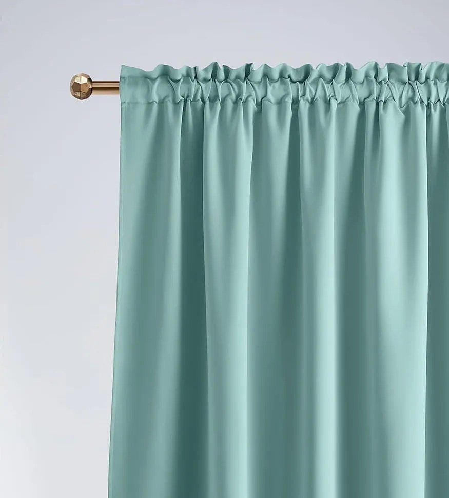 Draperie opacă cu rejansă, de culoare mentă 140 x 280 cm