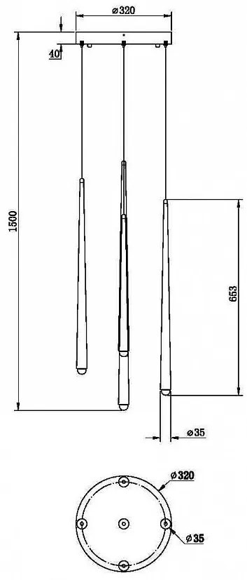 Lustra LED cu 5 pendule design modern Cascade negru