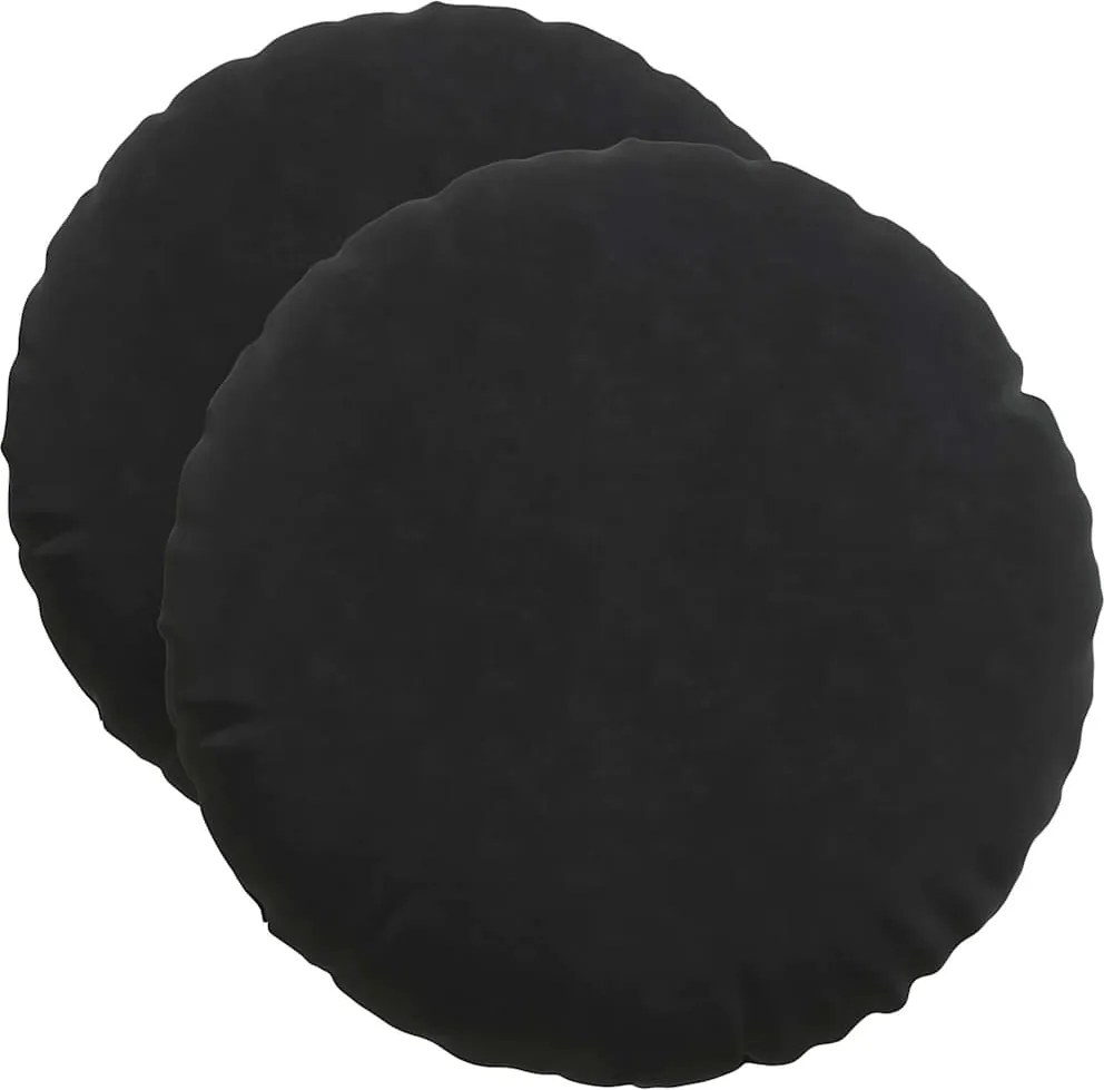 vidaXL Perne de Șezut 2 pcs Negru Ø 40 x 13 cm Catifea