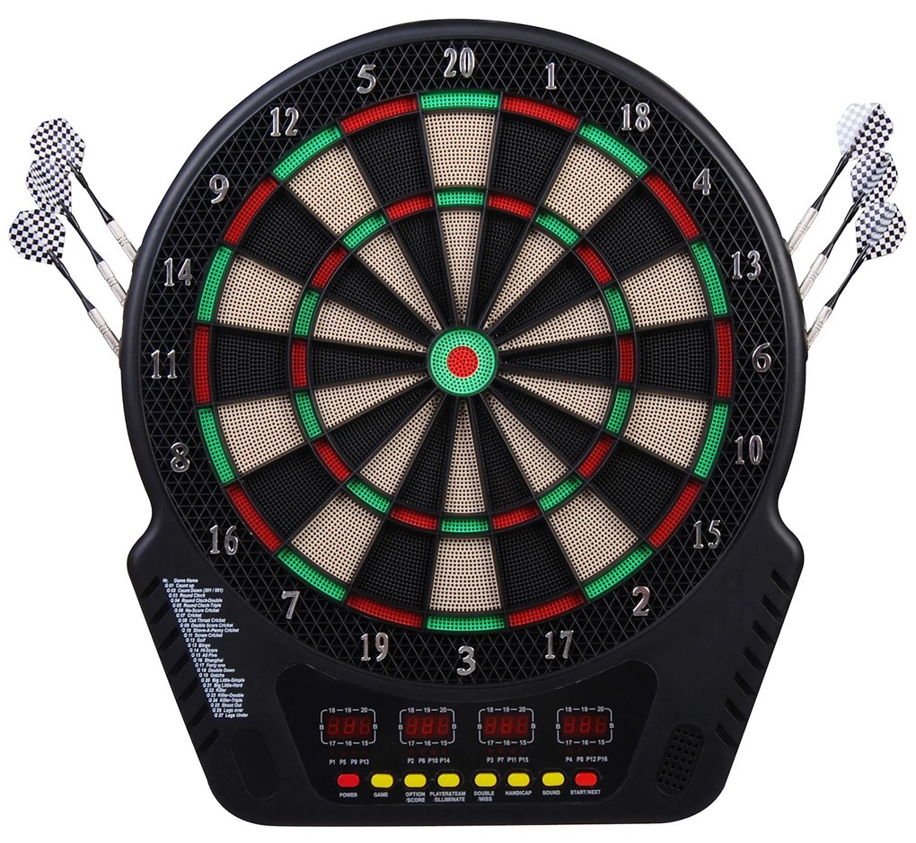 HOMCOM Set complet de darts electronic cu 6 săgeți și 27 jocuri - distracție garantată! | Aosom Romania