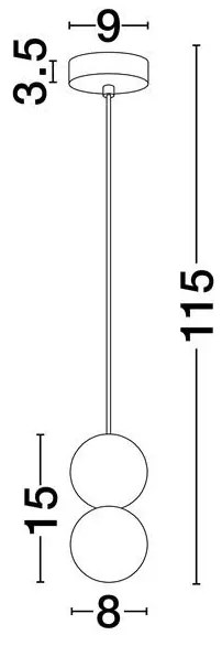 Pendul design decorativ ZERO gri/opal