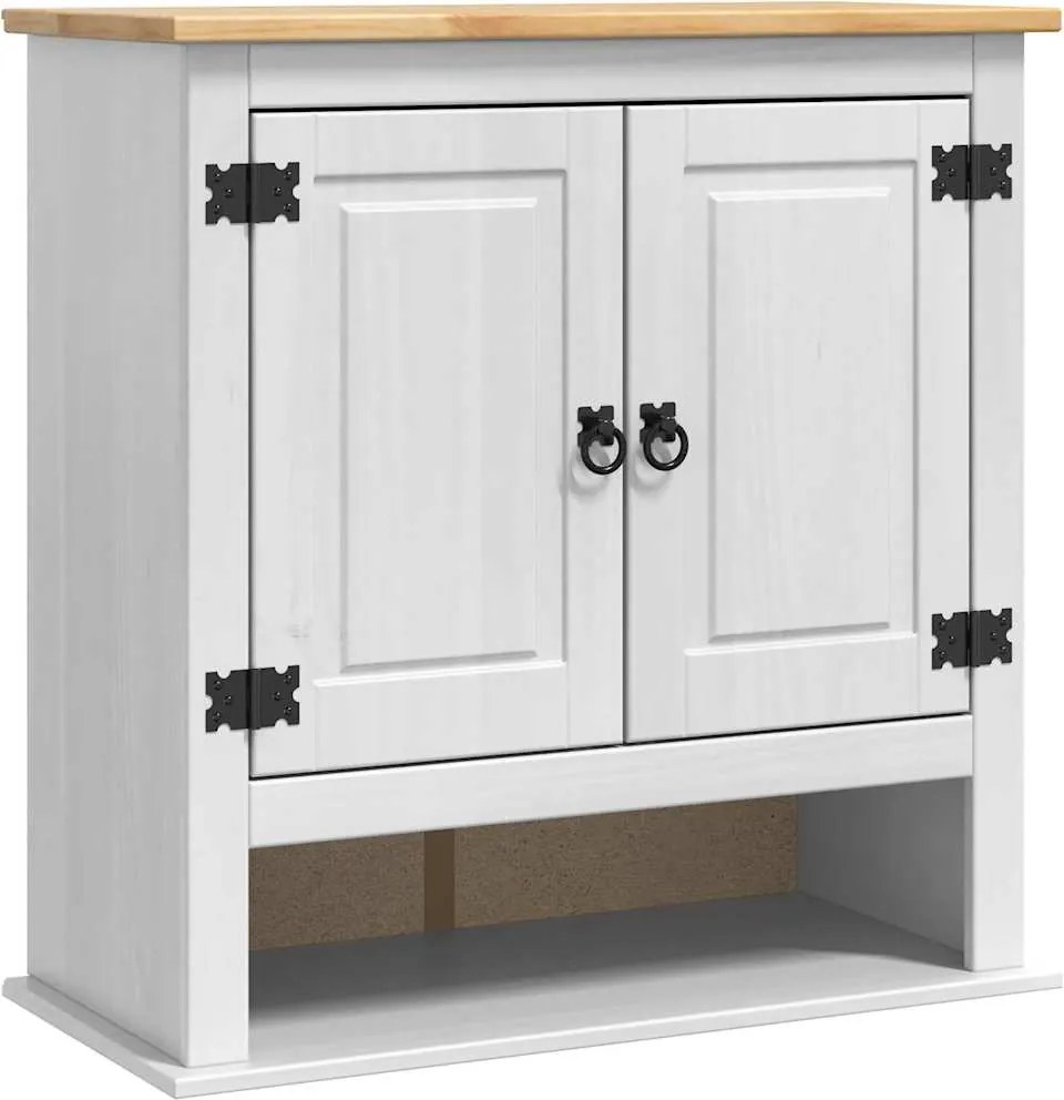 vidaXL Dulap suspendat Corona Alb 70 x 33 x 71,5 cm Lemn de pin masiv