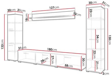 Mobilier living Ikinra XL (Negru grafit) . 1104556