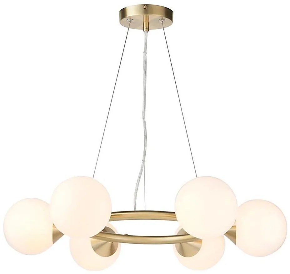 Endon 106390 - Lustră suspendată pe cablu OTIS 6xG9/3W/230V, aurie