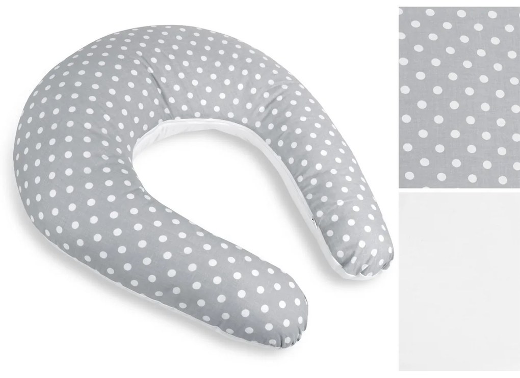 Bellatex Pernă de alăptare Polka dots gri , 180 cm