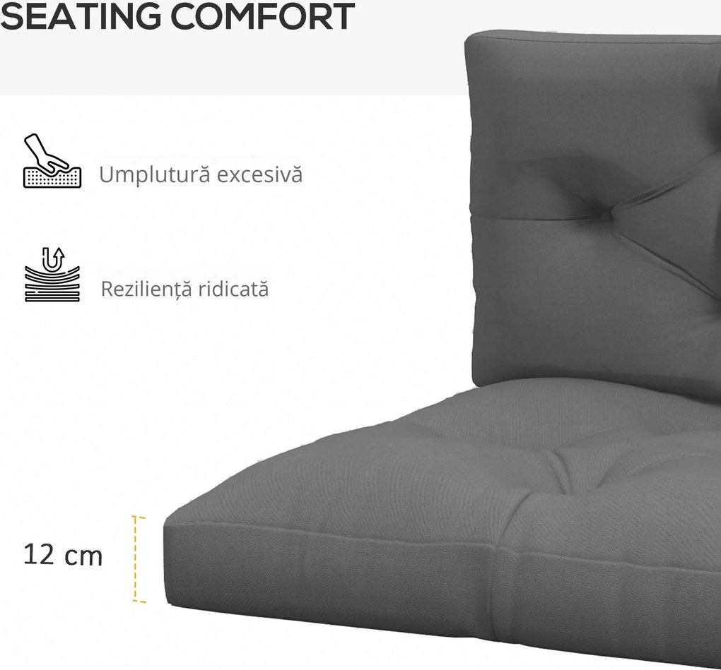 Outsunny Set de 2 Perne pentru Sezut si Spatar pentru Exterior