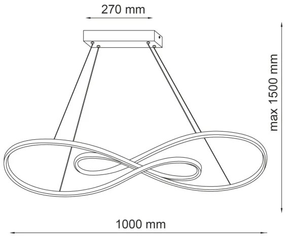 Lustră LED pe cablu ZUMBA LED/50W/230V auriu