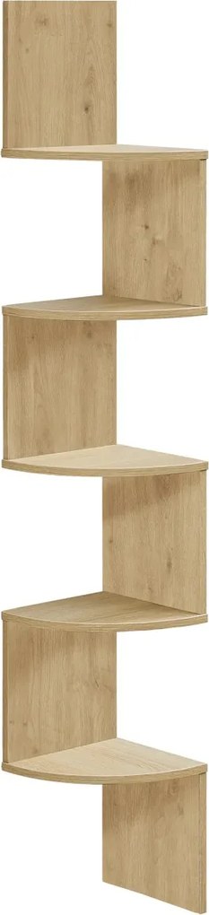 Reducere Raft de colt de perete ESTANTE, 5 rafturi in decor stejar artisan, 126x20cm calitatea a II-a