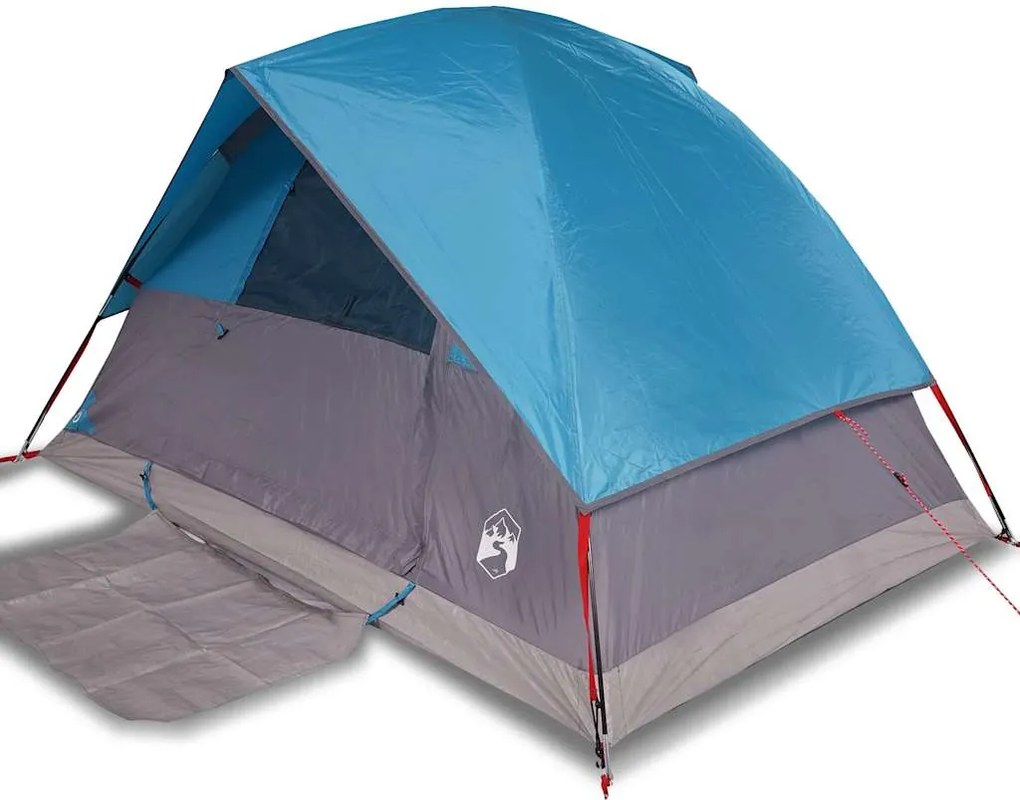 vidaXL Cort de camping cupolă pentru 4 persoane, albastru, impermeabil