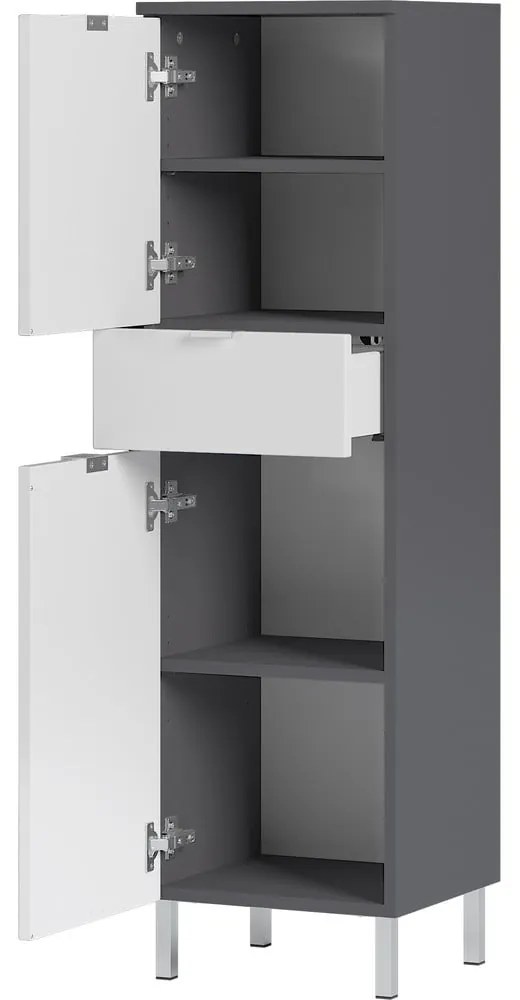 Dulap Germania Mauresa, înălțime 120 cm, alb - gri