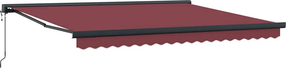 vidaXL Copertina retractabilă automat, vișiniu, 400x300 cm