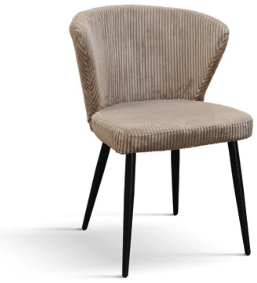 SET 2 Scaune Cielo, structura metalica, catifea Reiata - BEJ - CATIFEA REIAT - NEGRU - STANDARD