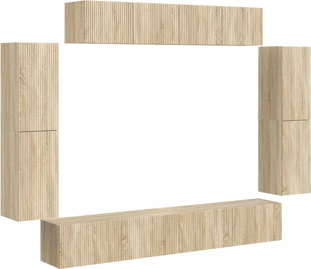 vidaXL Cabinet TV 8 pcs Stejar Sonoma