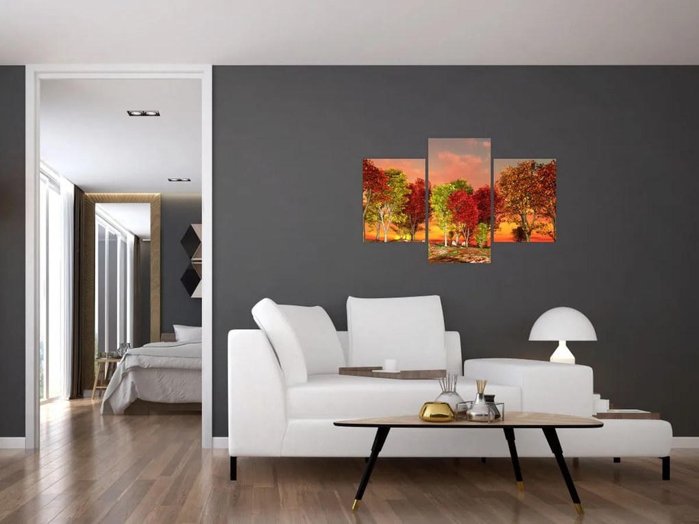 Tablou - Copaci colorate (90x60 cm)