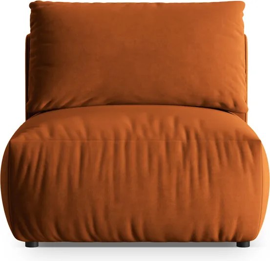 Modul pentru canapea, 1 loc, Chris-184, Micadoni Home, 100x85x80 cm, catifea, teracota