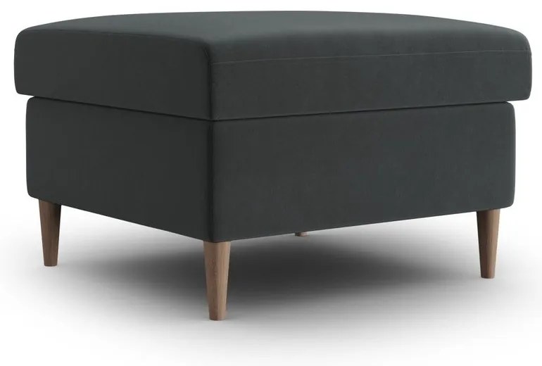 Taburet gri închis cu tapițerie din catifea Kyoto – Cosmopolitan Design