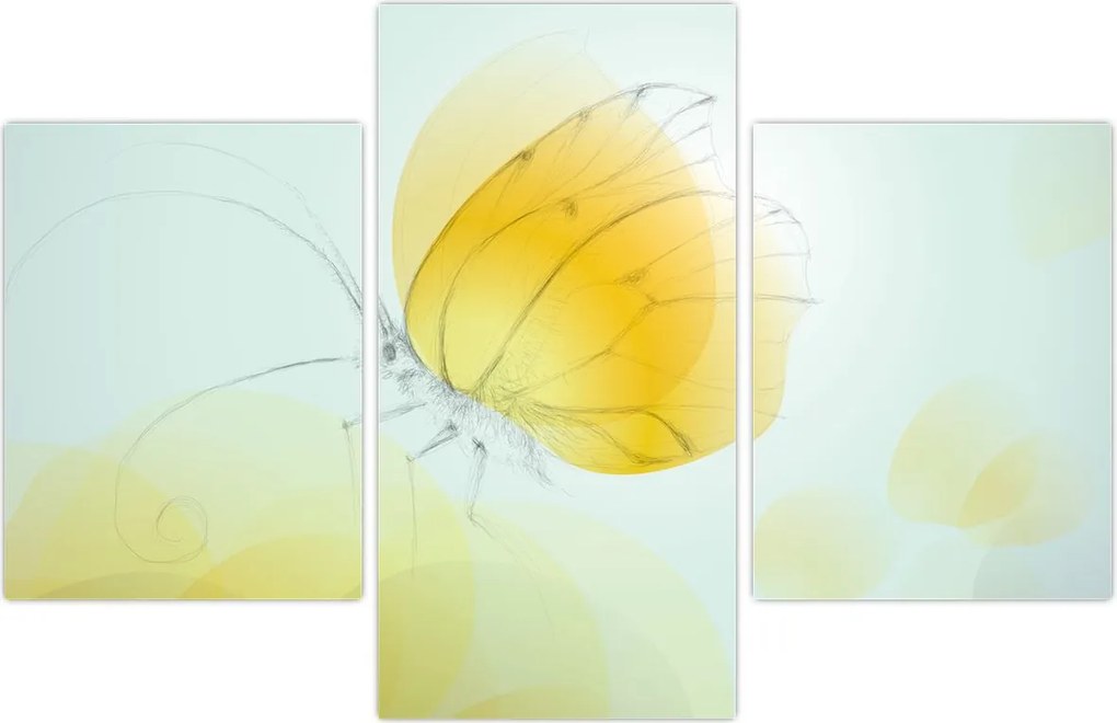 Tablou - Fluturele galben (90x60 cm)