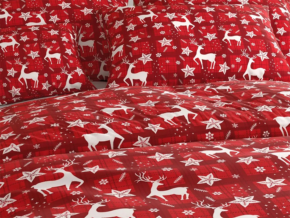 Lenjerie de pat din microfibra VELVET CHRISTMAS rosie Dimensiune lenjerie de pat: 70 x 90 cm | 140 x 200 cm