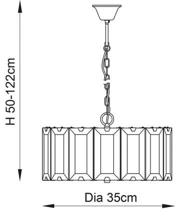 Endon 61281 - Candelabru suspendat pe lanț CLOONEY 4xE14/40W/230V negru/fumuriu