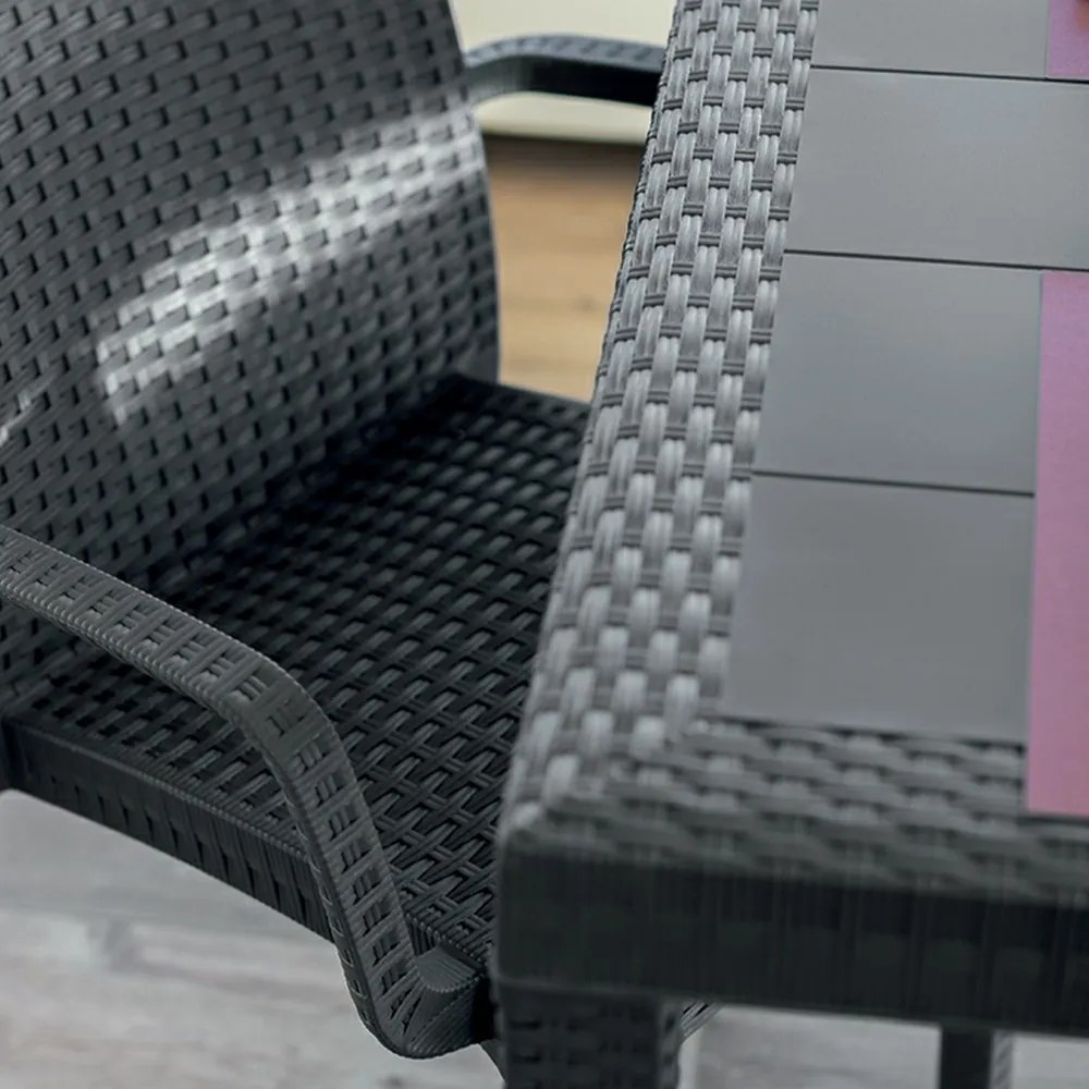 Masă de grădină din plastic Hella, grafit