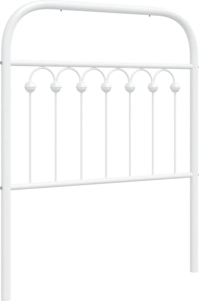 vidaXL Tăblie de pat de schimb metalică, alb, 75 cm