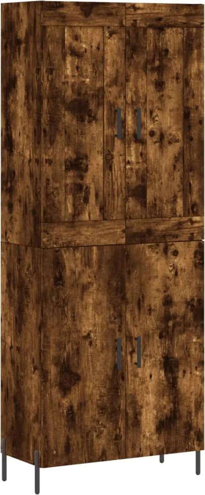 vidaXL Dulap înalt, stejar fumuriu, 69,5x34x180, lemn compozit