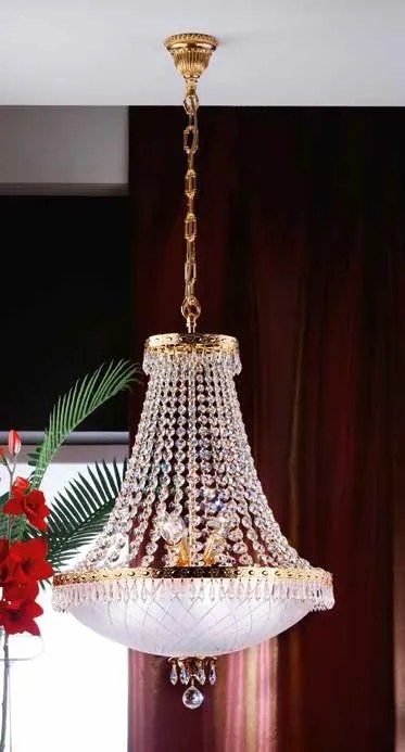 Candelabru clasic din alama si cristale Schöler Empire 55cm