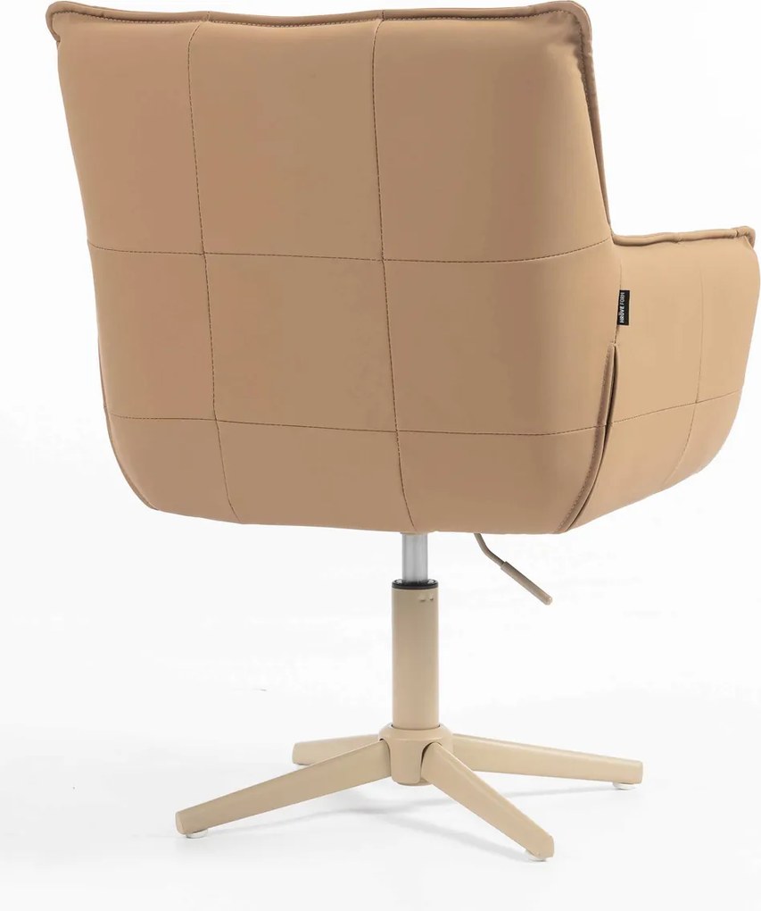 HR560CROSS Scaun Caramel Piele Ecologica Premium Soft cu Bază Crem