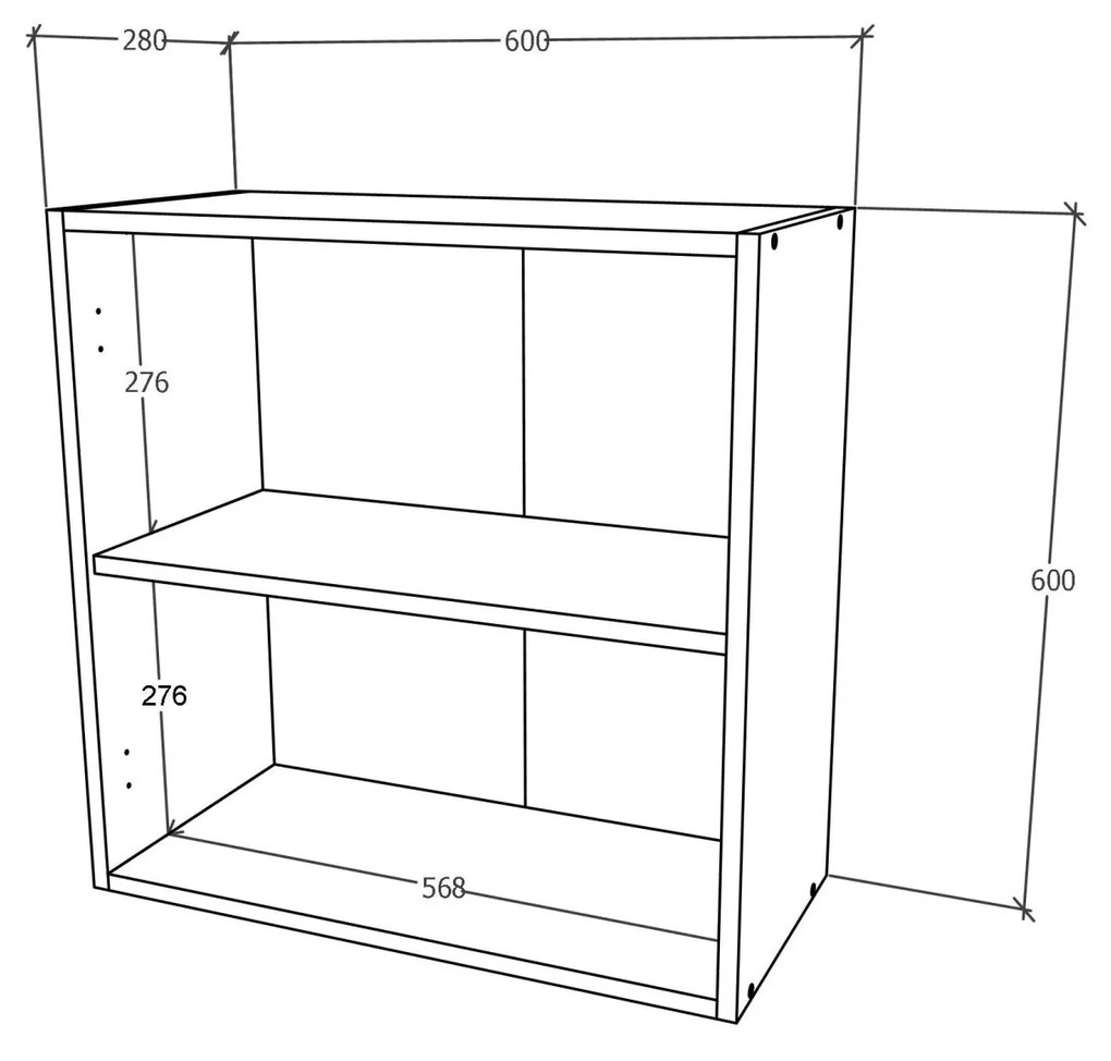 Corp haaus Karo, 2 Usi, Gri Lucios/Alb, MDF, 60 x 30 x 60 cm