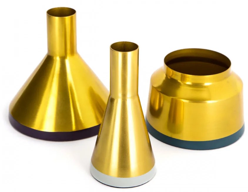 Vaze decorative Set 3 bucati Culture Auriu / Pflaume / Gri deschis / Petrol