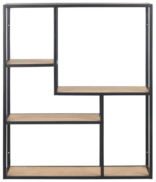 Raft de perete SARON, stejar/negru