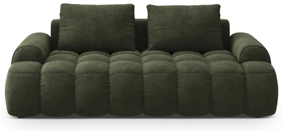 Canapea verde cu tapițerie din catifea 200 cm Linz – Cosmopolitan Design