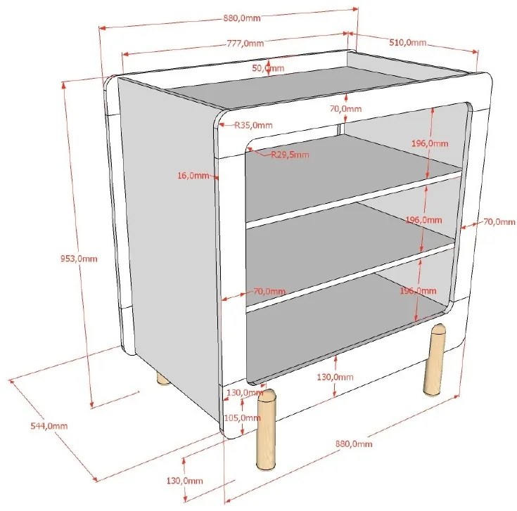 Set mobilier pentru copii SMILE, alb, pat 60 x 120 cm cu bare robuste și bază reglabilă, plus masă de schimbat cu trei rafturi deschise – Vipack