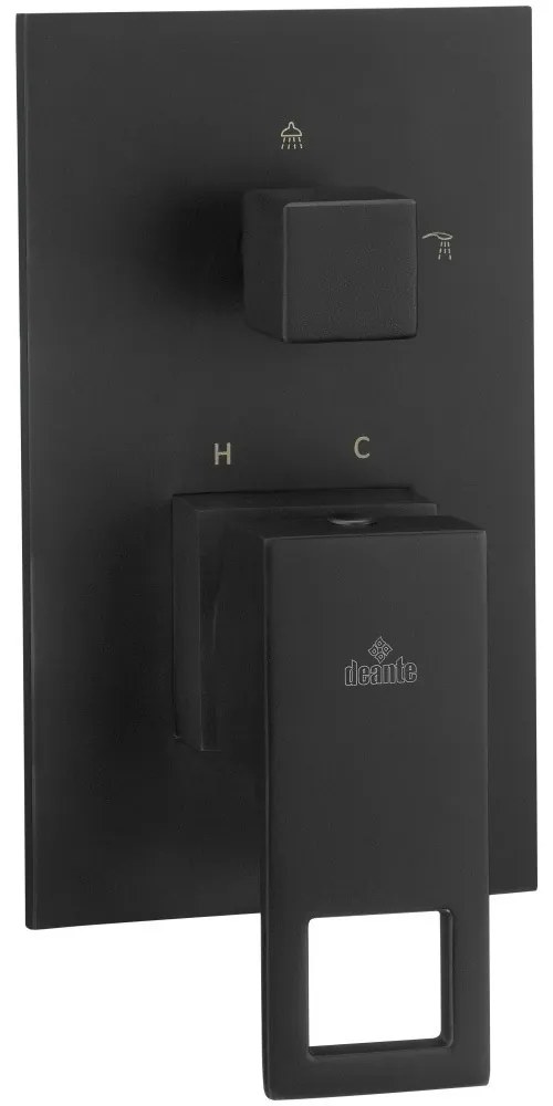 Baterie dus monocomanda incastrata Deante Anemon negru mat