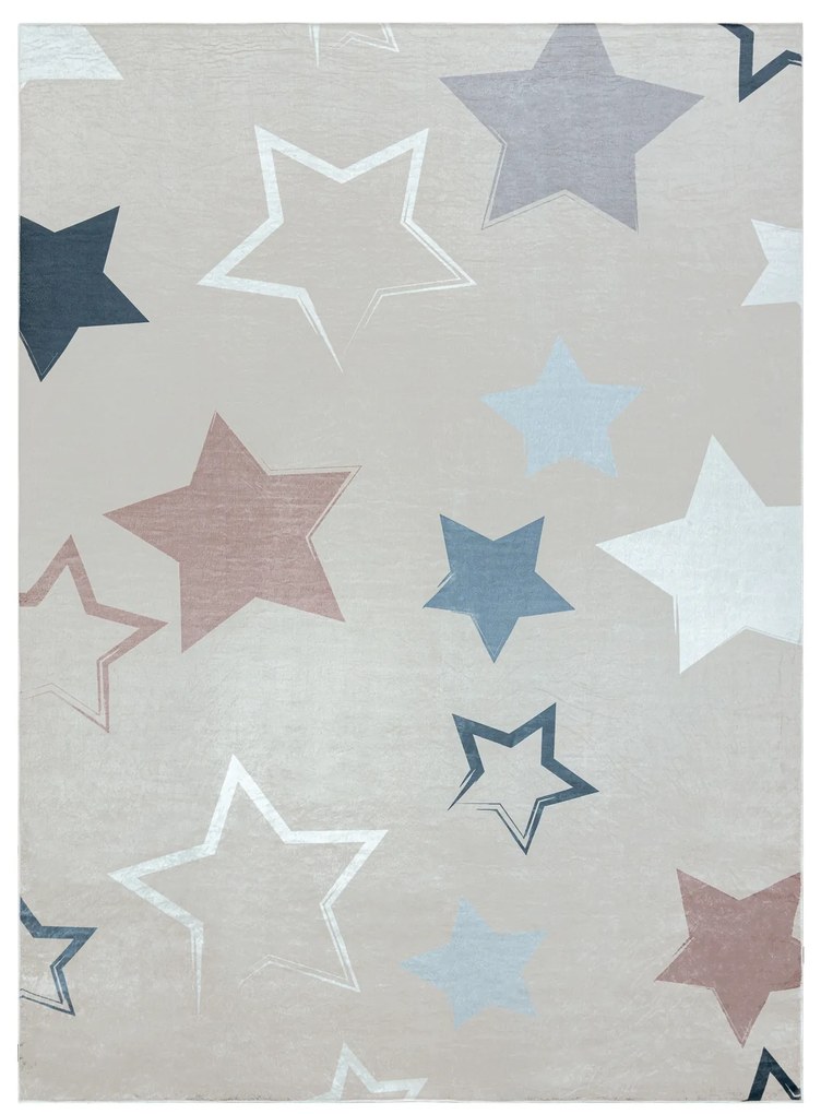 BAMBINO 48130 covor lavabil Stele pentru copii anti-alunecare - bej / gri