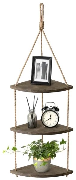 Etajeră de perete suspendată 90x25 cm maro