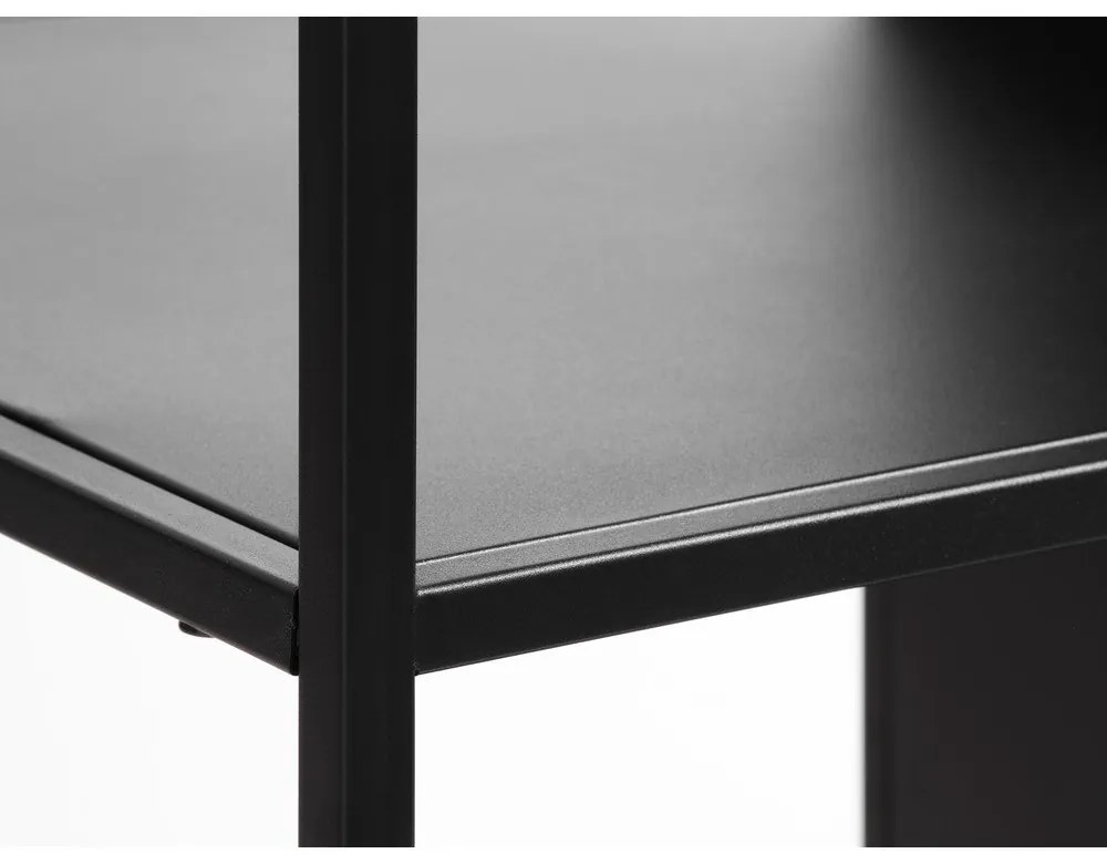 Bibliotecă neagră din metal 80x138 cm Malibu – Unique Furniture