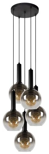 Lustră pe cablu Lucide 45402/15/30 MARIUS 5xE27/40W/230V negru