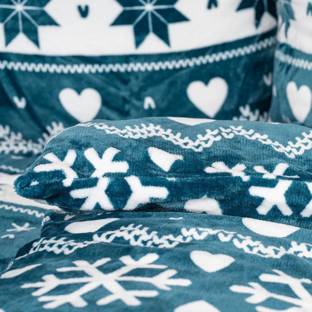 Lenjerie de pat din microflanel 4Home Nordic love, 140 x 220 cm, 70 x 90 cm