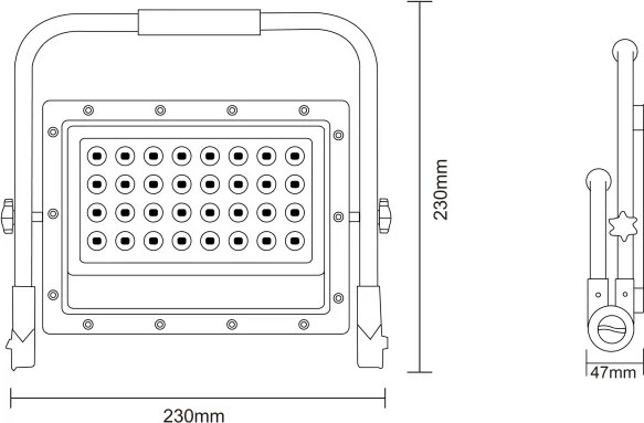 Proiector LED cu stativ LED/50W/230V 5000K IP65 portocaliu