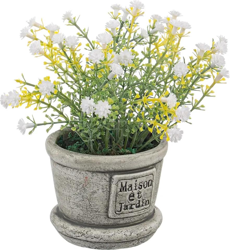 Flori artificiale albe in ghiveci ceramica Maison Ø 8 cm x 15 h
