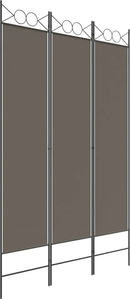 vidaXL Paravan de cameră cu 3 panouri, antracit, 120x200 cm, textil