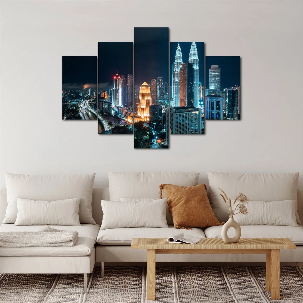 Tablou - Noaptea în Kuala Lumpur (150x105 cm)