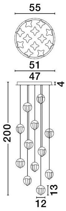 Lustra cu 12 pendule LED ALICIA