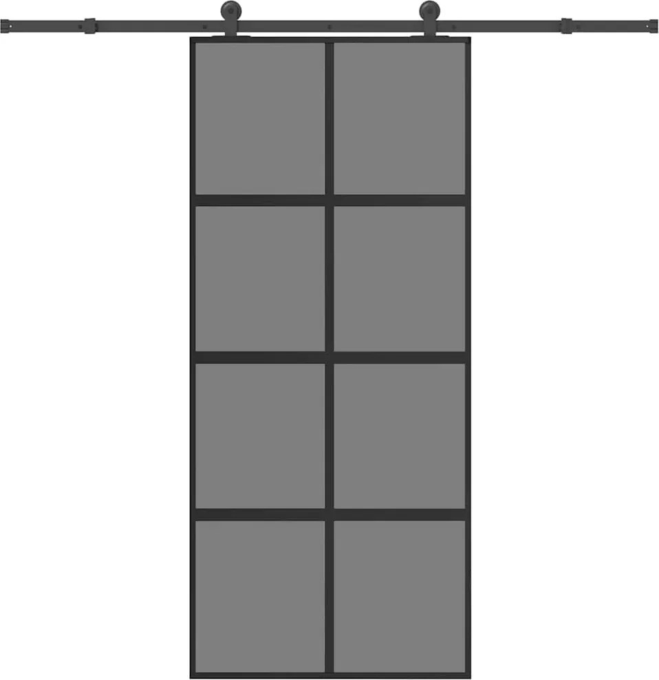 vidaXL Ușă glisantă cu set de feronerie sticlă temperată și aluminiu